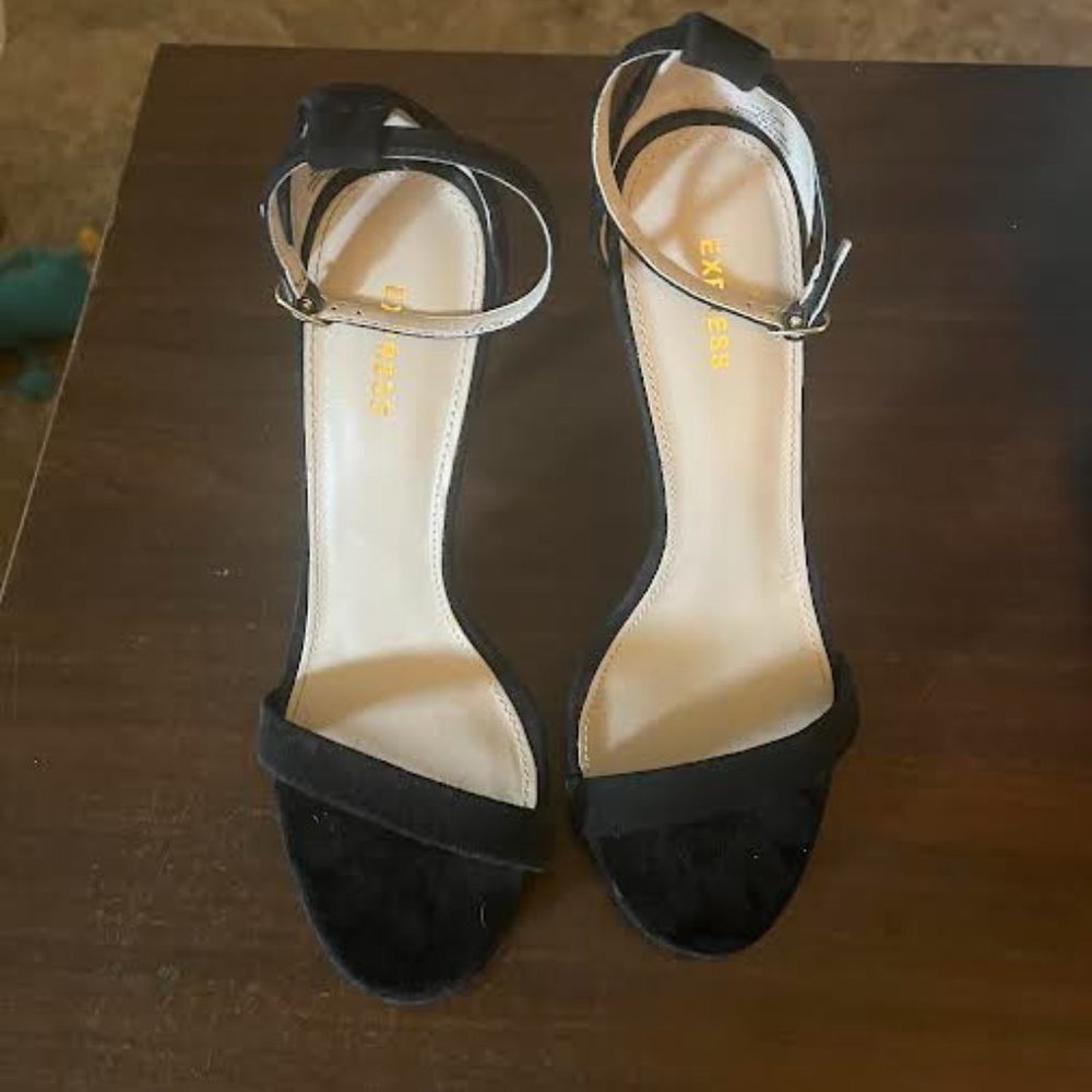 Express Black Suede Stiletto Heels - Size: 7